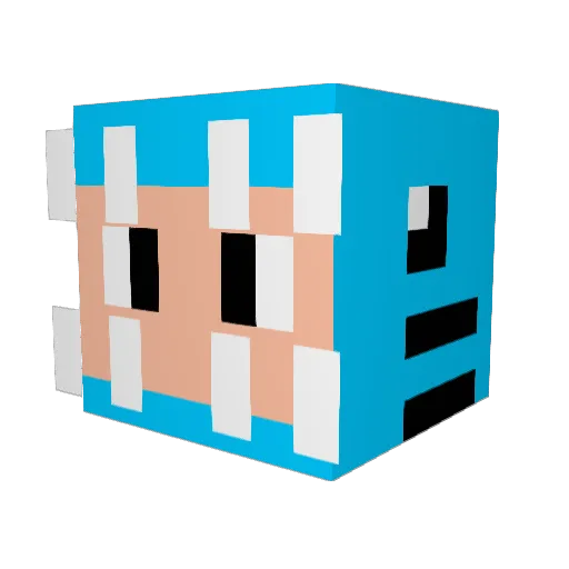 TheSharkBlue Minecraft avatar head, 3D render