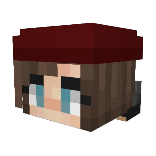 TheShortBrunette Minecraft avatar head, 3D render