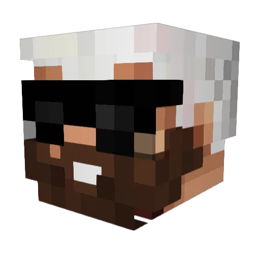 TheSilverMullet Minecraft avatar head, 3D render