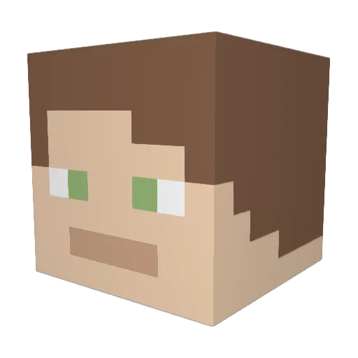 TheSkinz Minecraft avatar head, 3D render