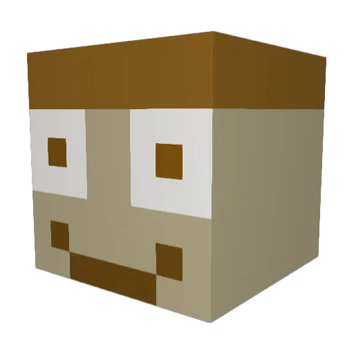TheStarvingSteve Minecraft avatar head, 3D render