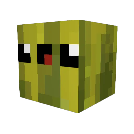 TheStrangeMelon Minecraft avatar head, 3D render