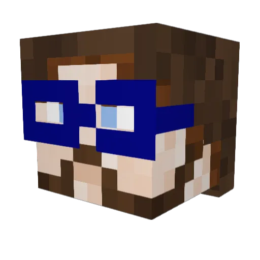 TheSuperBaxter Minecraft avatar head, 3D render