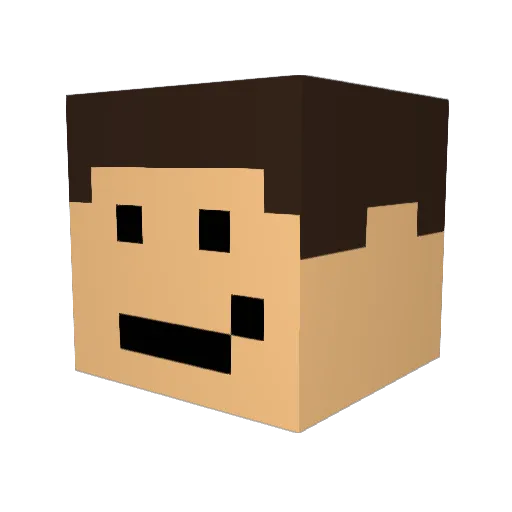 TheSuperJH Minecraft avatar head, 3D render