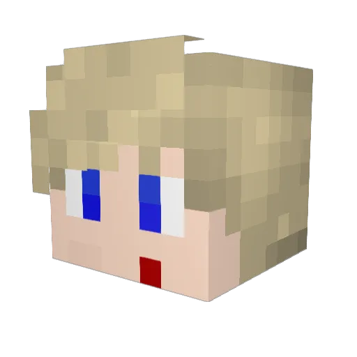TheTechJunkie Minecraft avatar head, 3D render