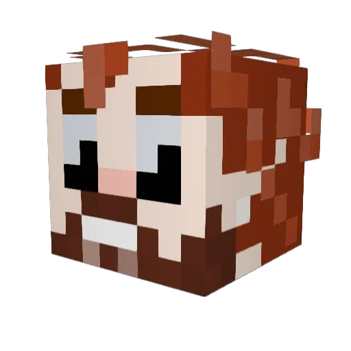 TheTeshe Minecraft avatar head, 3D render