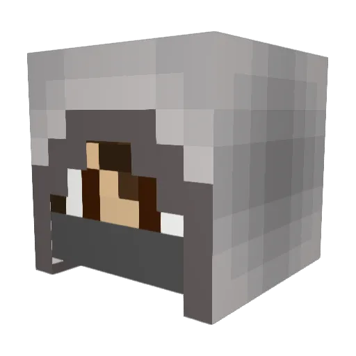 TheUnknownKnown Minecraft avatar head, 3D render