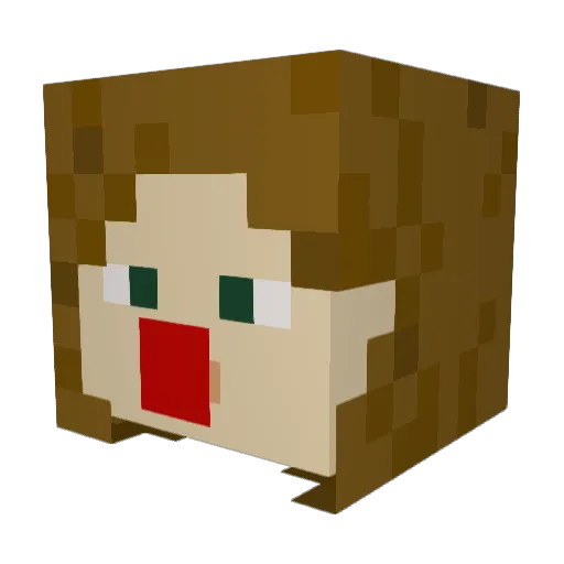 TheVeganChef Minecraft avatar head, 3D render