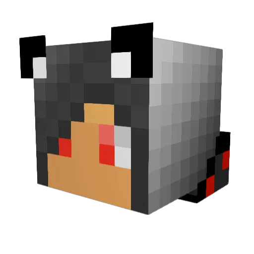 TheWaffleCat Minecraft avatar head, 3D render