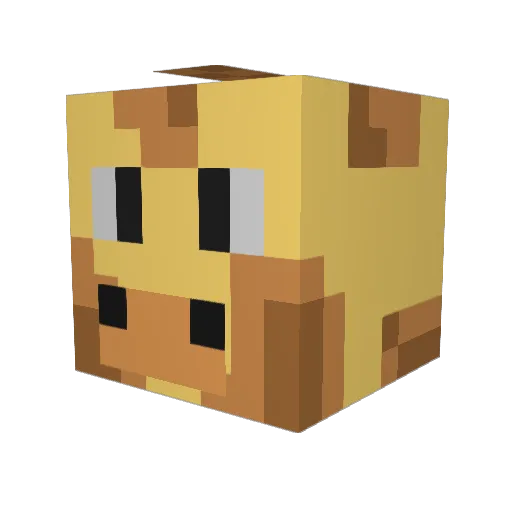TheWaffleCow3 Minecraft avatar head, 3D render