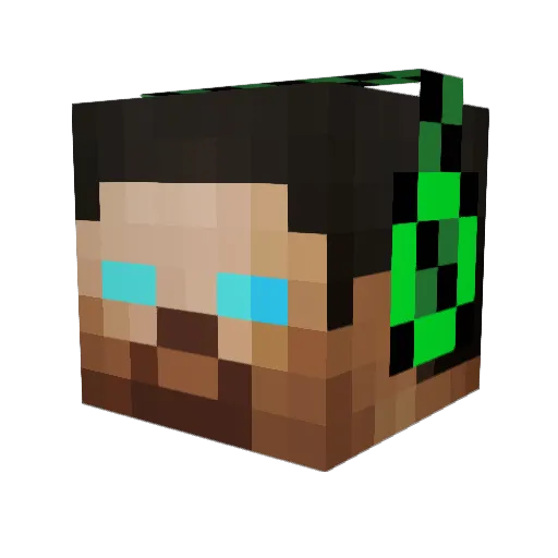 TheWalkingBike Minecraft avatar head, 3D render