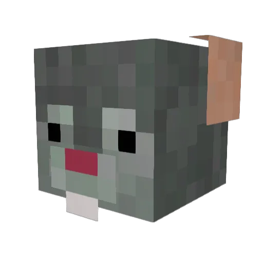 TheWanderingRat Minecraft avatar head, 3D render