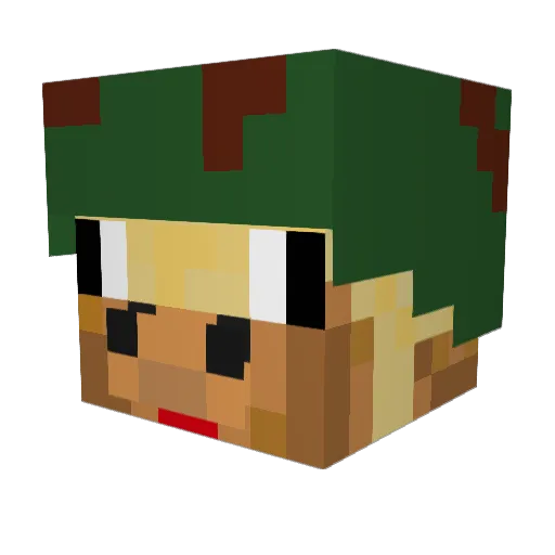 TheWarGiraffe Minecraft avatar head, 3D render