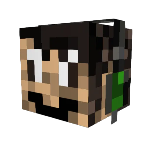 TheWarriorBot Minecraft avatar head, 3D render