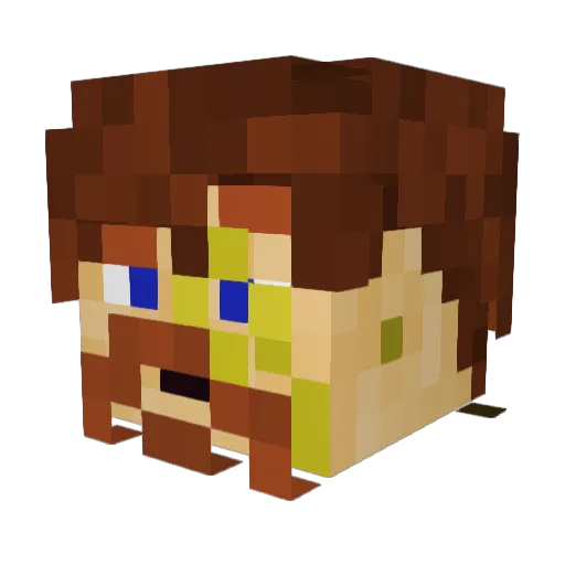 TheWhiteGuy_ Minecraft avatar head, 3D render