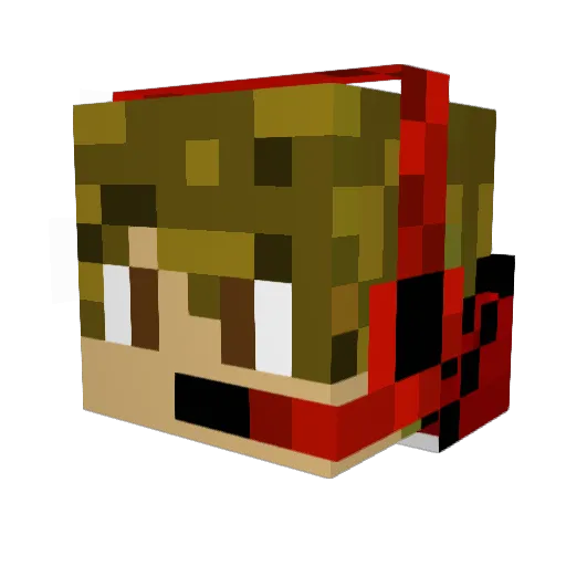 TheWhiteNomkey Minecraft avatar head, 3D render