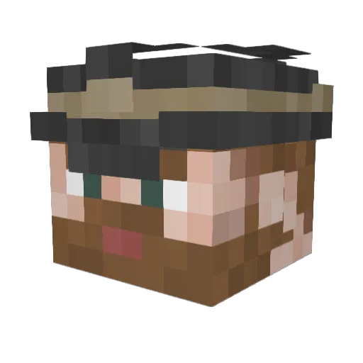 TheWhiteSlyFox Minecraft avatar head, 3D render