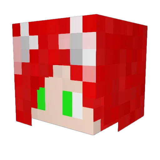 TheWhiteWolfin Minecraft avatar head, 3D render