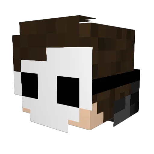 TheWhiteWood Minecraft avatar head, 3D render