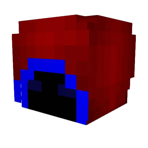 TheWizardRed Minecraft avatar head, 3D render