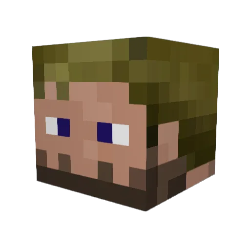 TheWizka Minecraft avatar head, 3D render