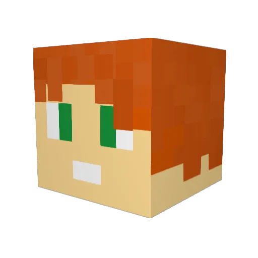 TheWrongDave Minecraft avatar head, 3D render