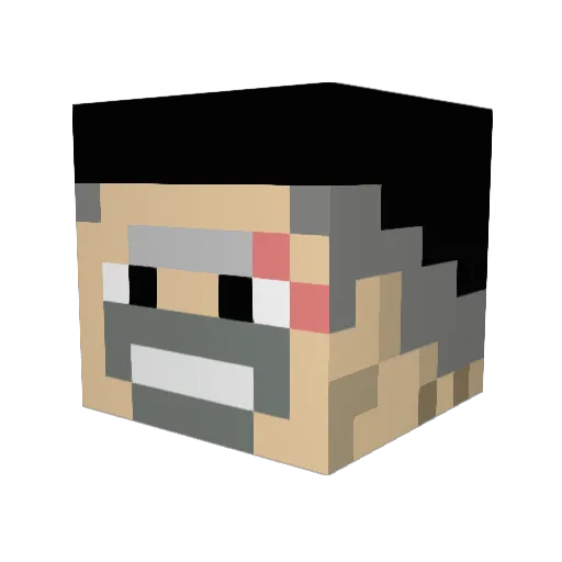 The_Big_Boss_ Minecraft avatar head, 3D render