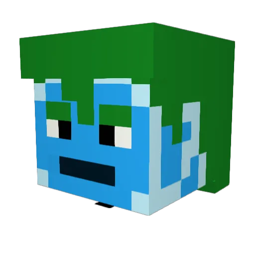 The_Earth_man Minecraft avatar head, 3D render