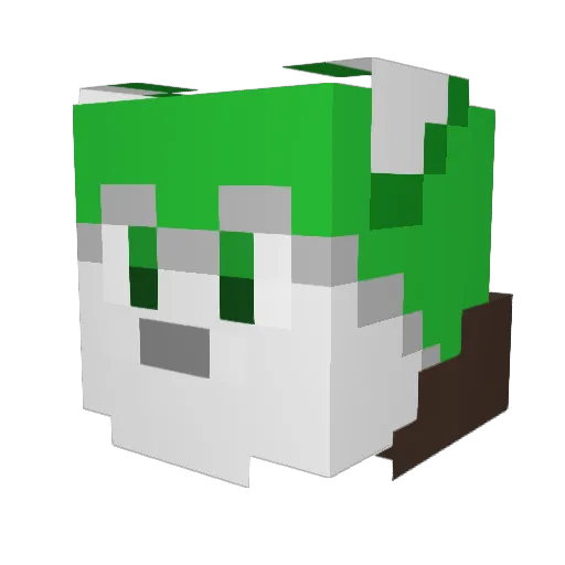 The_Green_Wolf_ Minecraft avatar head, 3D render