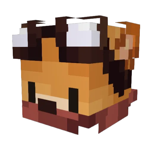 The_Mining_Fox Minecraft avatar head, 3D render