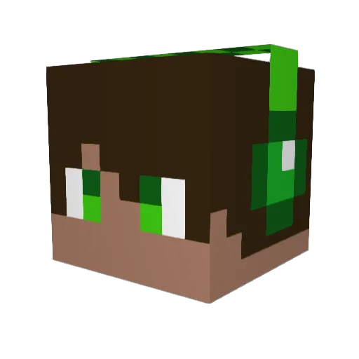 The_Peashooter Minecraft avatar head, 3D render