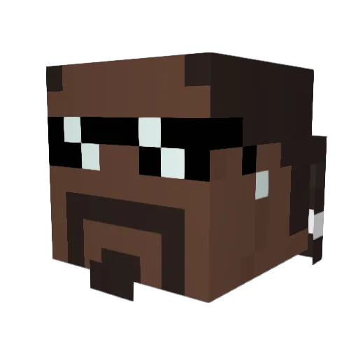 The_Real_DoDo Minecraft avatar head, 3D render