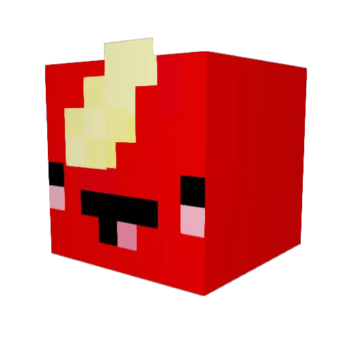 The_Red_Narwhal Minecraft avatar head, 3D render