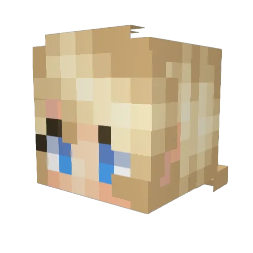TheaAlice Minecraft avatar head, 3D render