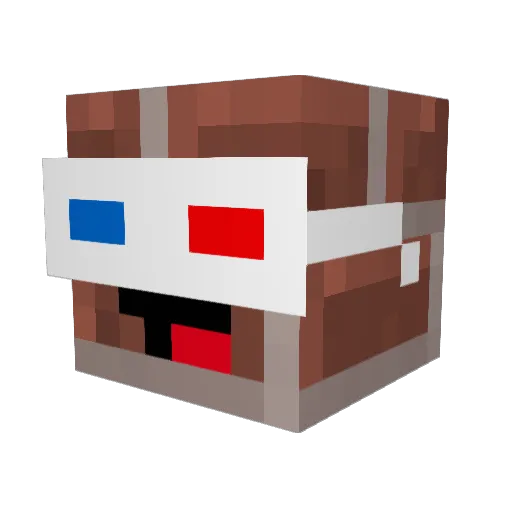 Theams Minecraft avatar head, 3D render