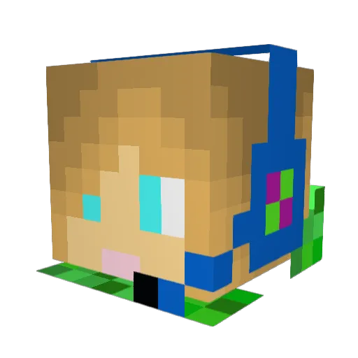 Theater_G33K Minecraft avatar head, 3D render