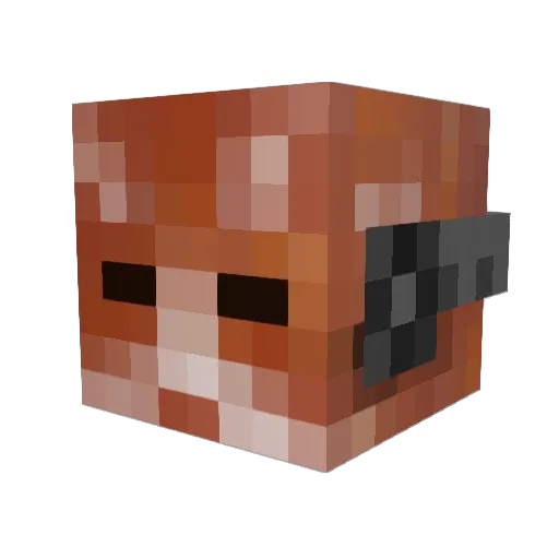 Thebevern Minecraft avatar head, 3D render