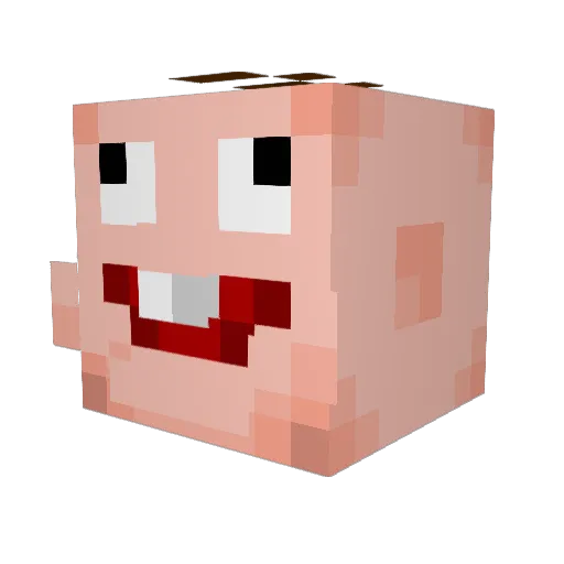 Thebigbub Minecraft avatar head, 3D render