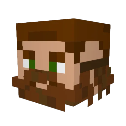 Thebiso Minecraft avatar head, 3D render