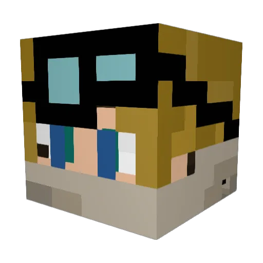 Theblondepig_21 Minecraft avatar head, 3D render