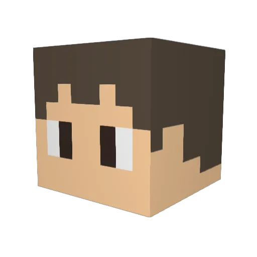 TheboxPlays Minecraft avatar head, 3D render