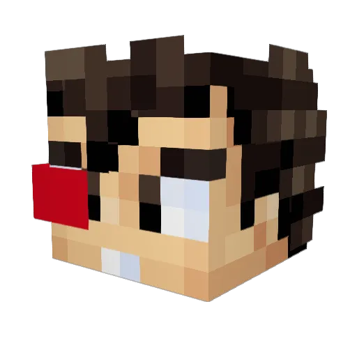 Thebrandmain Minecraft avatar head, 3D render
