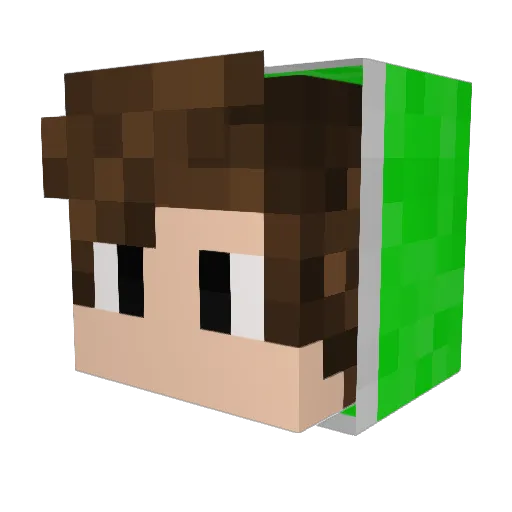 Thecto Minecraft avatar head, 3D render