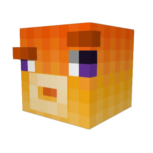 Thefishman1000 Minecraft avatar head, 3D render