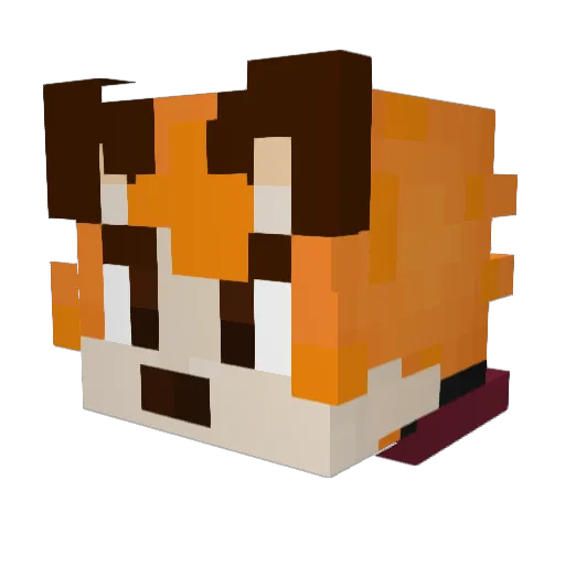 Thefox3330 Minecraft avatar head, 3D render