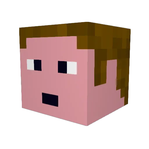 Thefuse22 Minecraft avatar head, 3D render