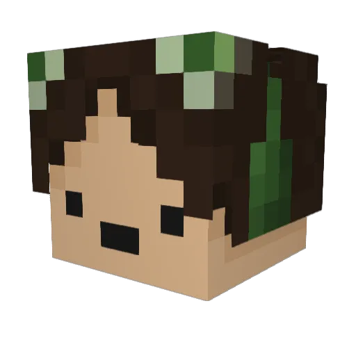 Thegreencatboy Minecraft avatar head, 3D render