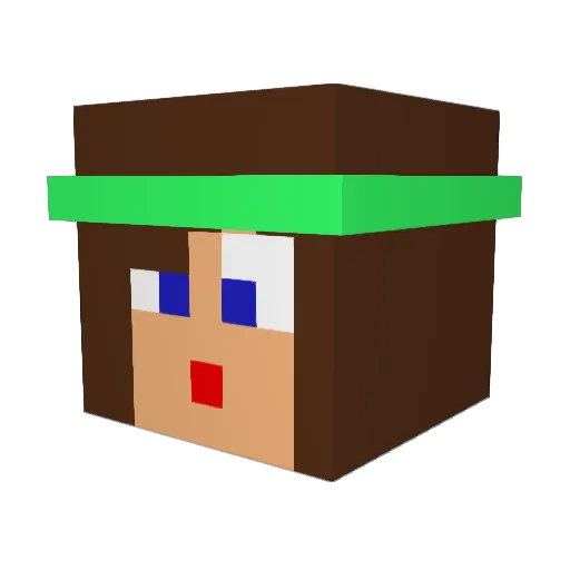 Thegribbs Minecraft avatar head, 3D render