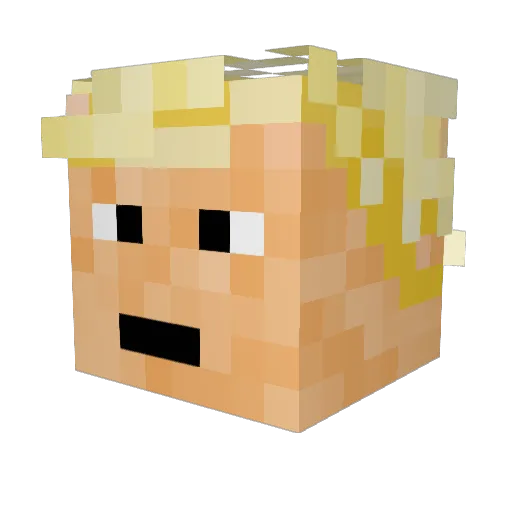 Theholyking Minecraft avatar head, 3D render