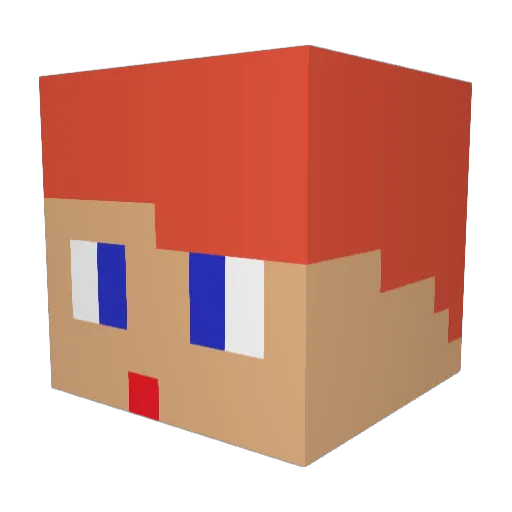 Thehuman1234 Minecraft avatar head, 3D render